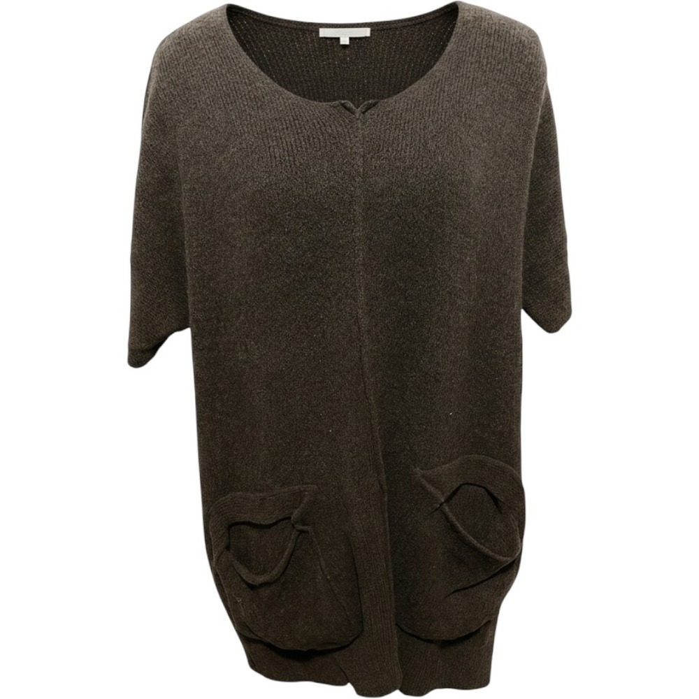 Grizas Size MED Brown Wool Blend Tunic Ladies Oversized Pullover Shirt Sweater